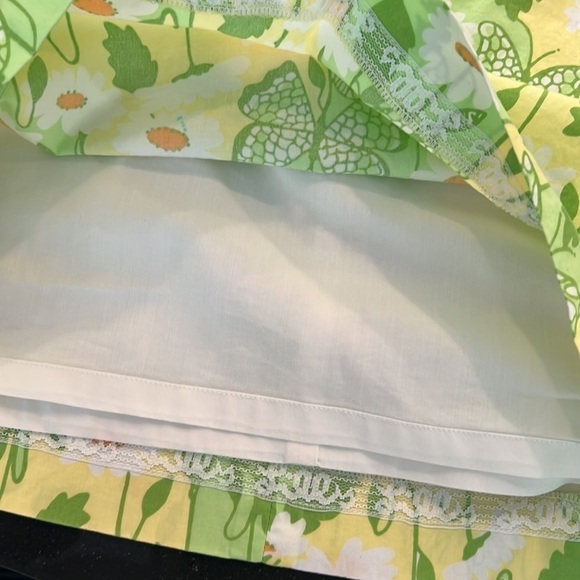 LILLY PULITZER Vintage White Label Green yellow daisy Butterfly Skirt Sz 0 - Picture 6 of 6
